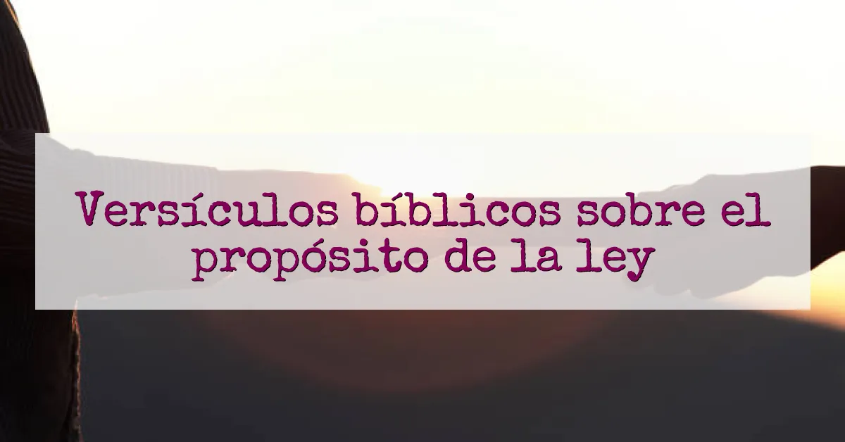 Versículos bíblicos sobre el propósito de la ley