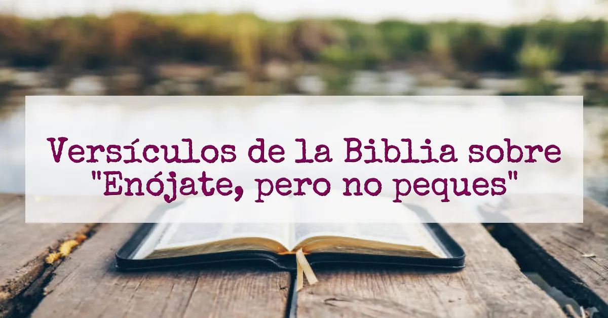Versículos de la Biblia sobre "Enójate, pero no peques"