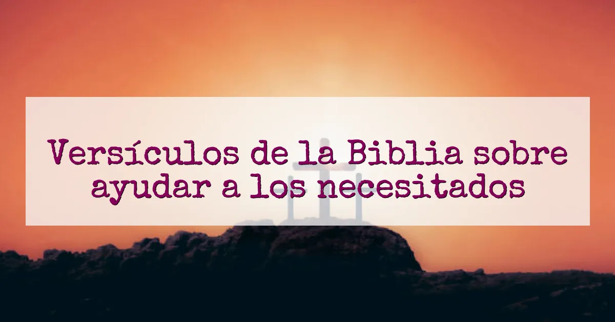 Versículos de la Biblia sobre ayudar a los necesitados