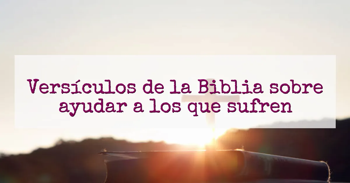Versículos de la Biblia sobre ayudar a los que sufren