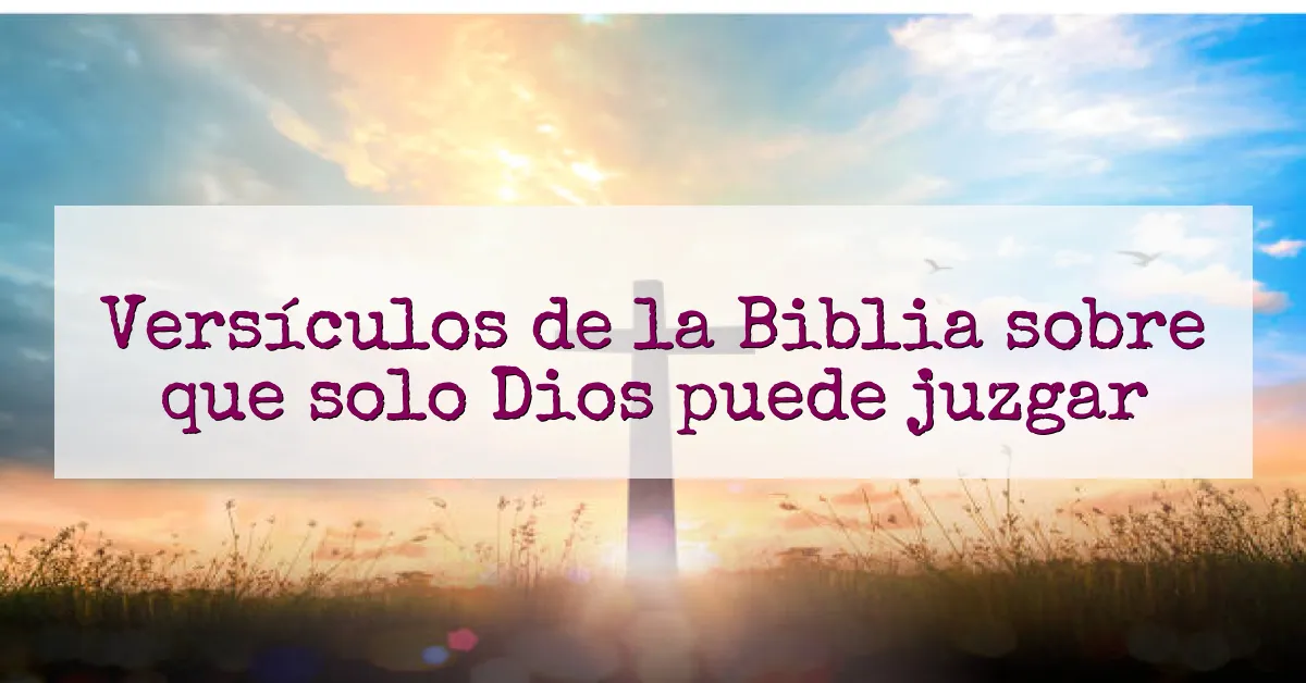 Versículos de la Biblia sobre que solo Dios puede juzgar