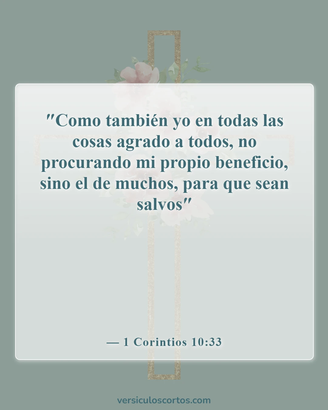 Versículos de la Biblia sobre el trabajo en equipo (1 Corintios 10:33)