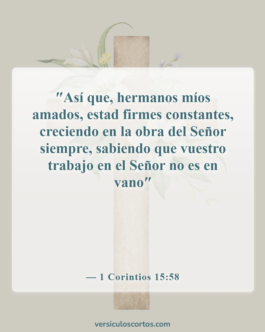 Versículos de la Biblia sobre Misiones (1 Corintios 15:58)
