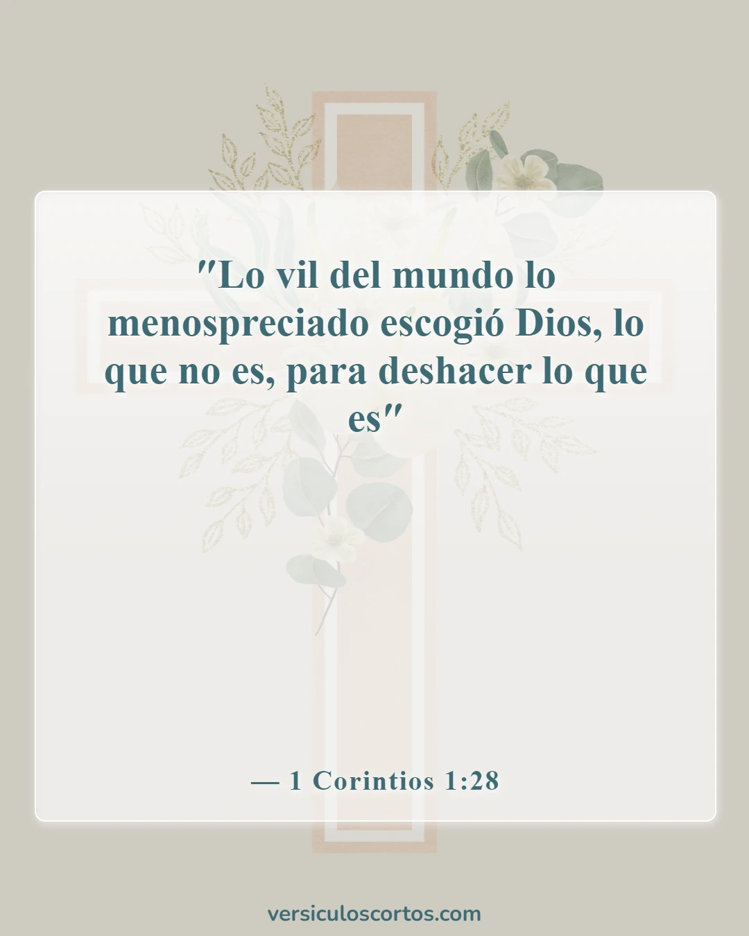 Versículos de la Biblia sobre la elección y la predestinación (1 Corintios 1:28)