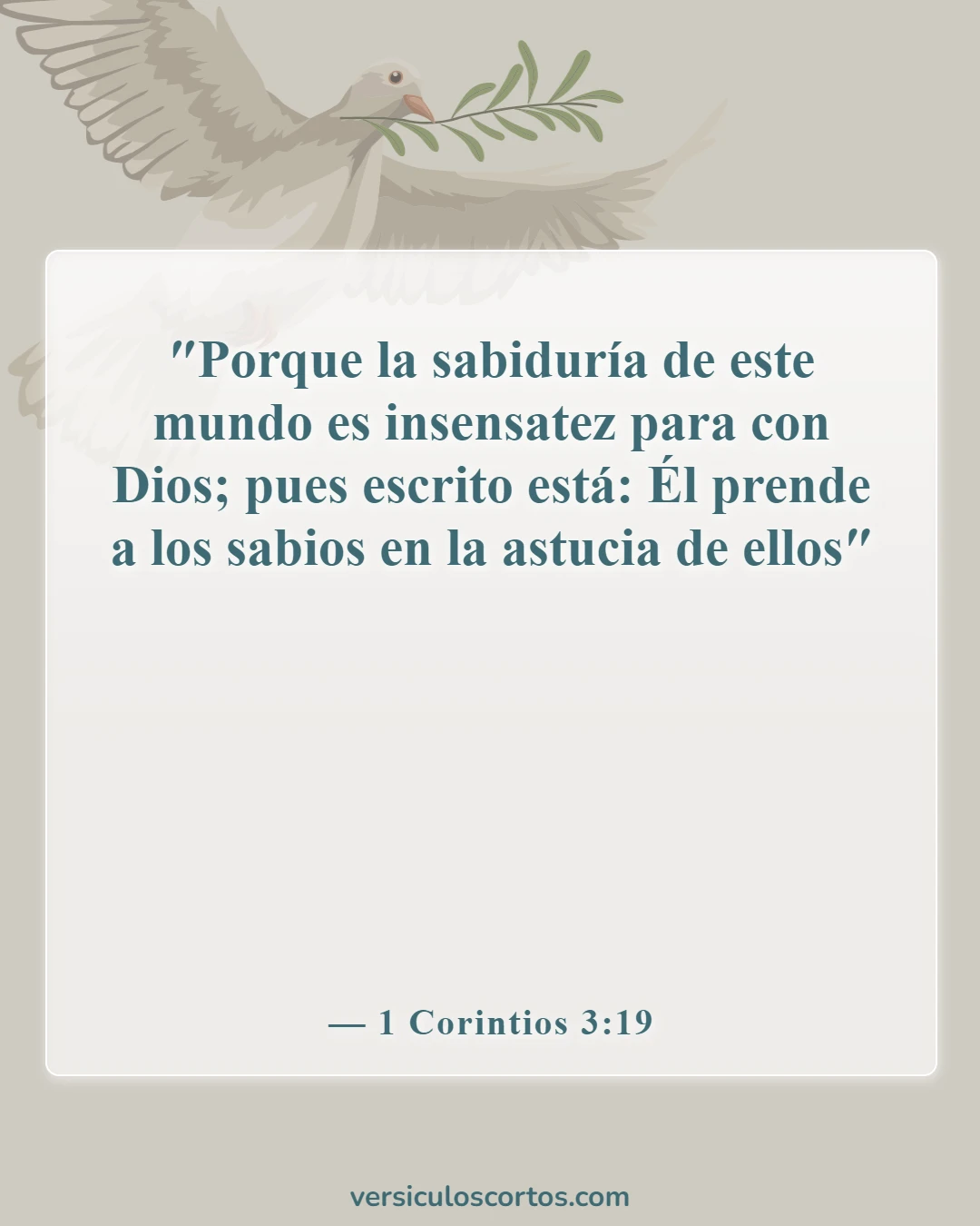 Versículos de la Biblia sobre seguir al hombre (1 Corintios 3:19)