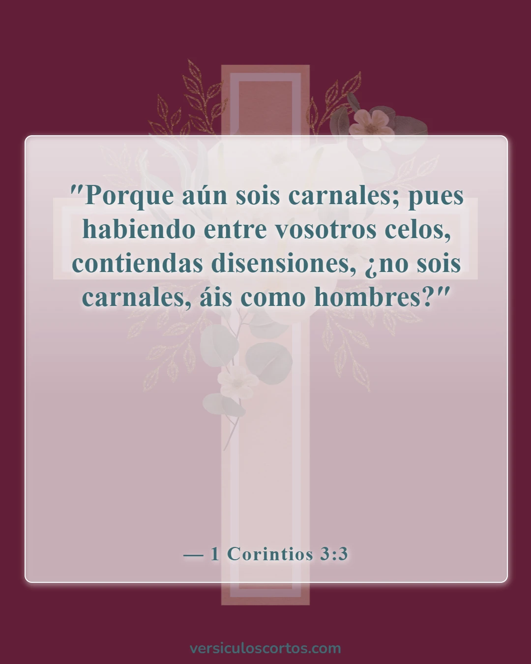 Versículos de la Biblia sobre los celos y la envidia (1 Corintios 3:3)