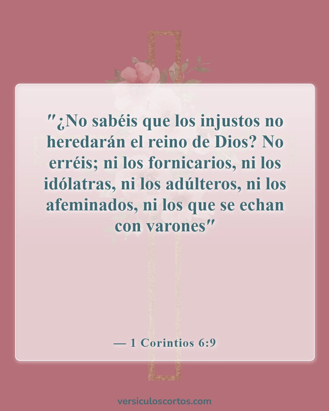 Versículos de la Biblia sobre cometer adulterio (1 Corintios 6:9)