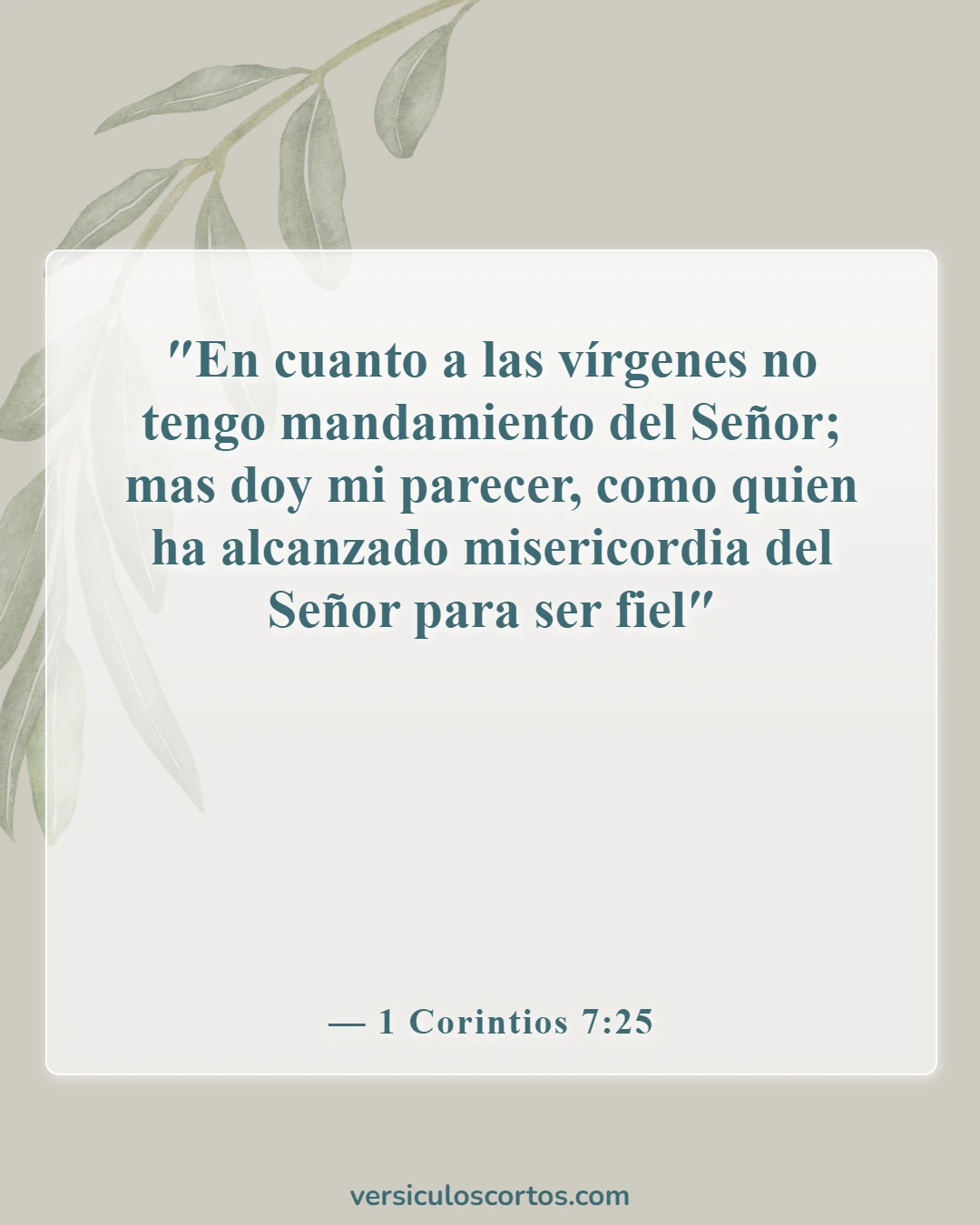 Versículos de la Biblia sobre problemas matrimoniales (1 Corintios 7:25)