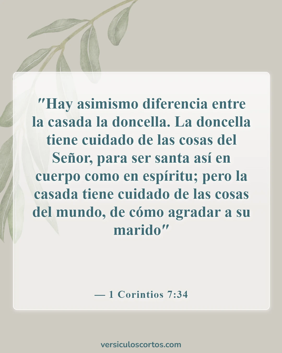 Versículos de la Biblia sobre problemas matrimoniales (1 Corintios 7:34)