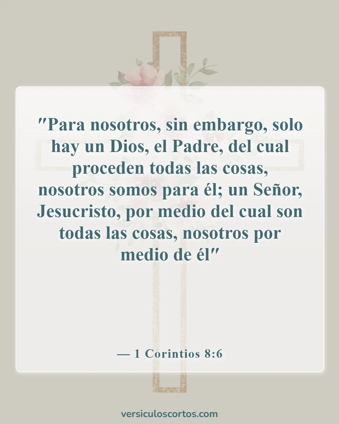 Versículos de la Biblia sobre Jesús como imagen de Dios (1 Corintios 8:6)