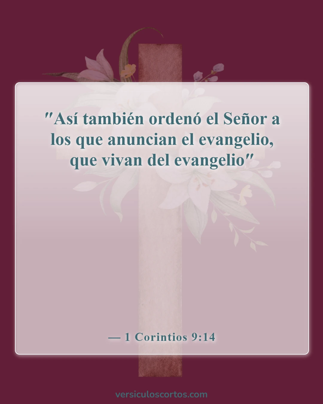 Versículos de la Biblia sobre el orden en la iglesia (1 Corintios 9:14)