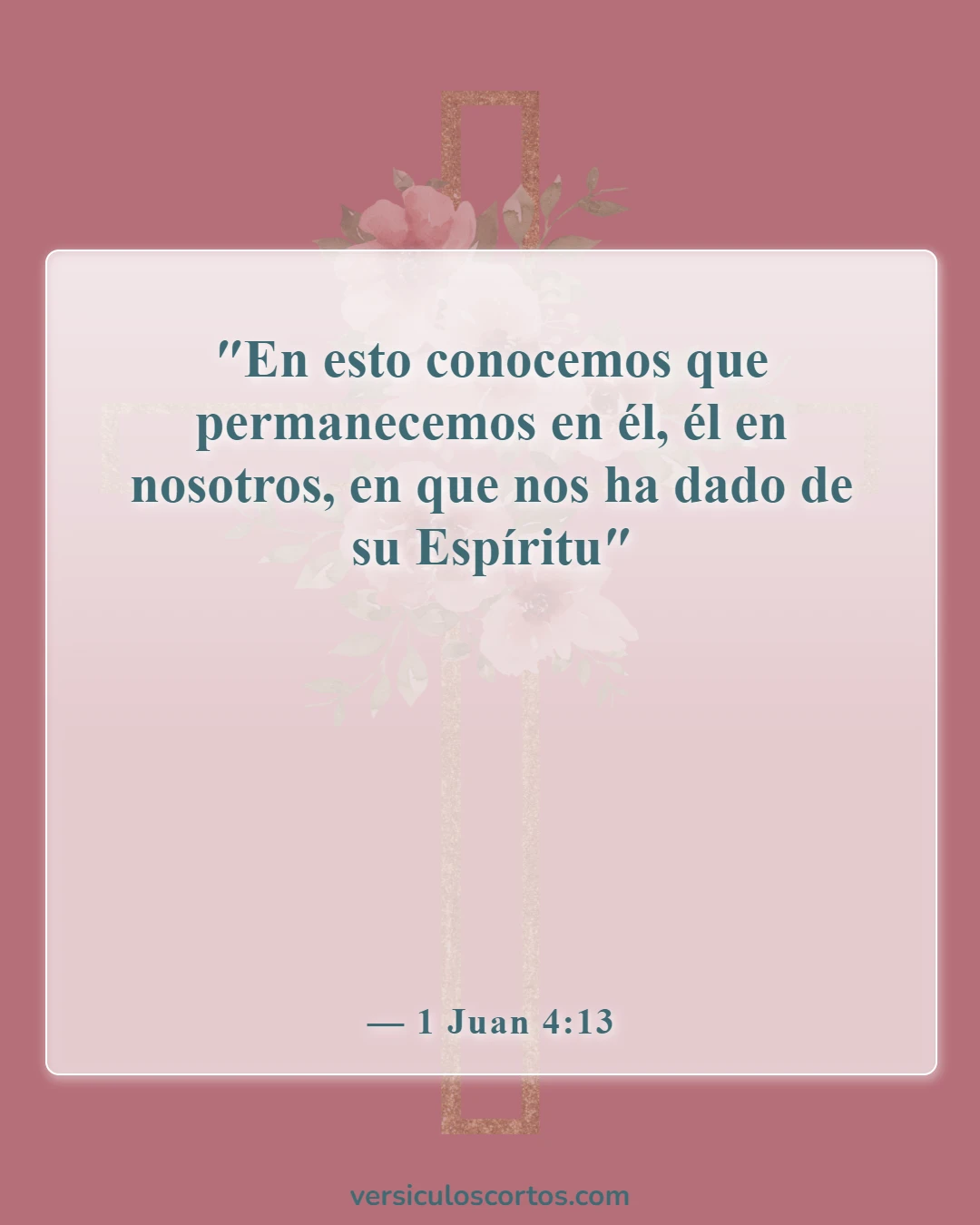 Versículos de la Biblia sobre recibir el Espíritu Santo (1 Juan 4:13)