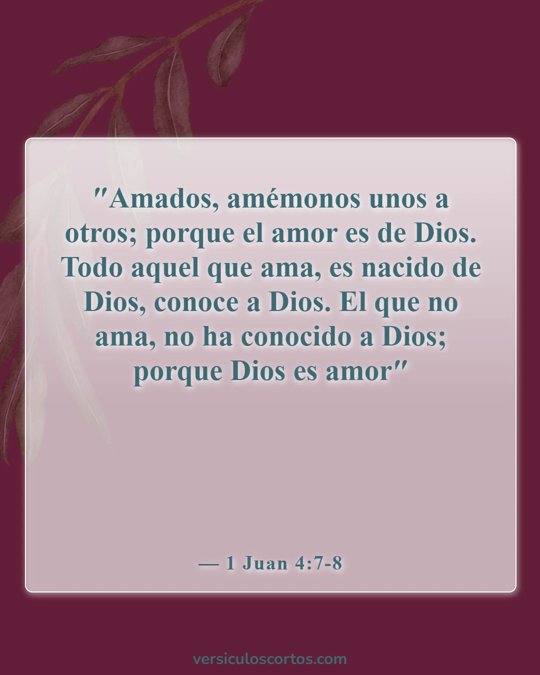 Versículos de la Biblia sobre el verdadero cristiano (1 Juan 4:7-8)