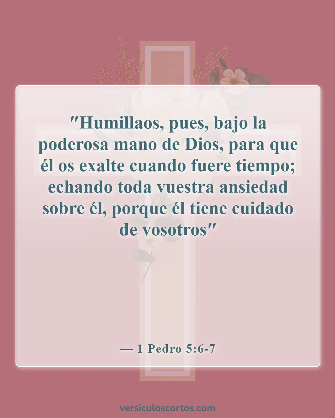 Versículos de la Biblia sobre Dios estando con nosotros (1 Pedro 5:6-7)