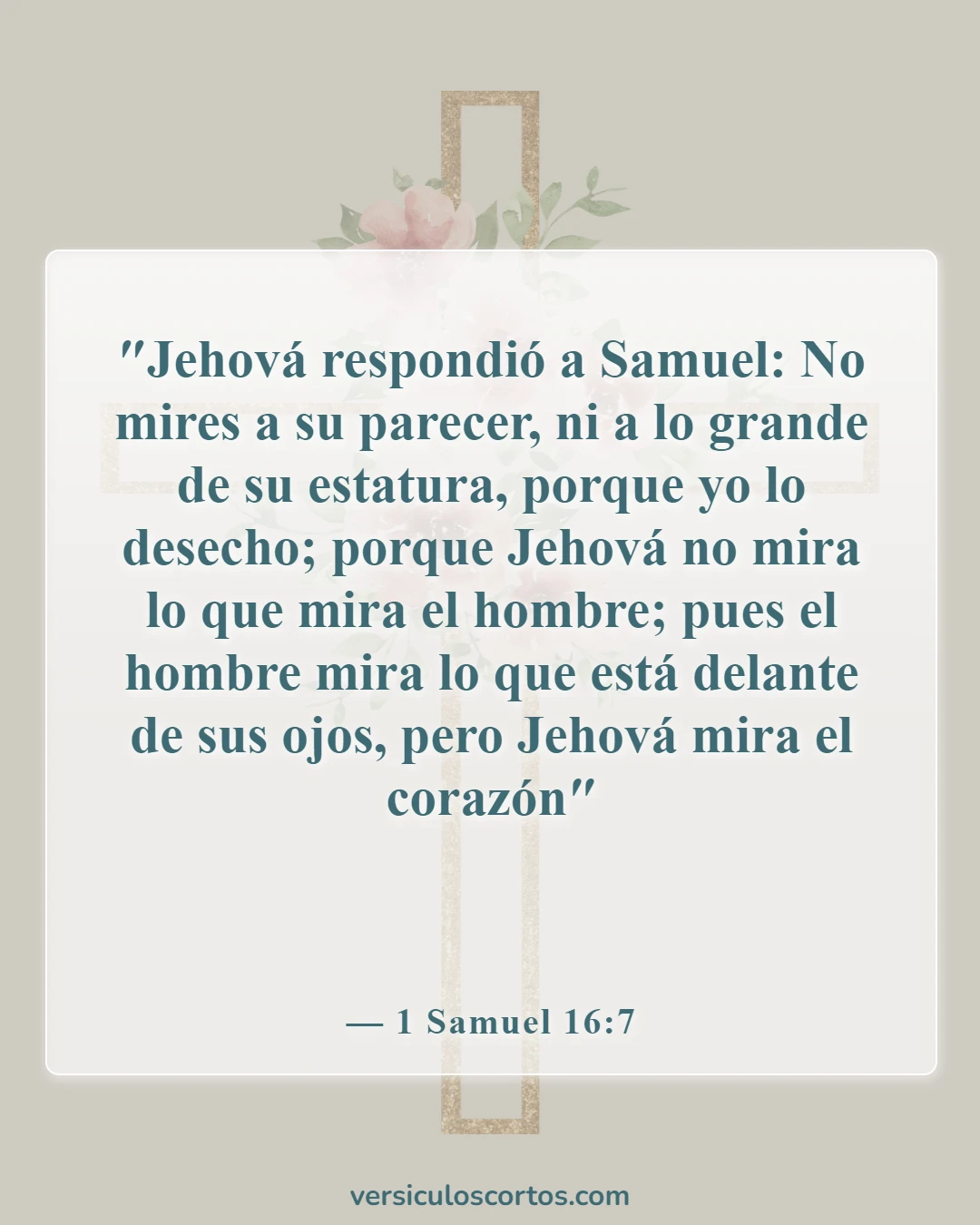 Versículos de la Biblia sobre superar el rechazo (1 Samuel 16:7)