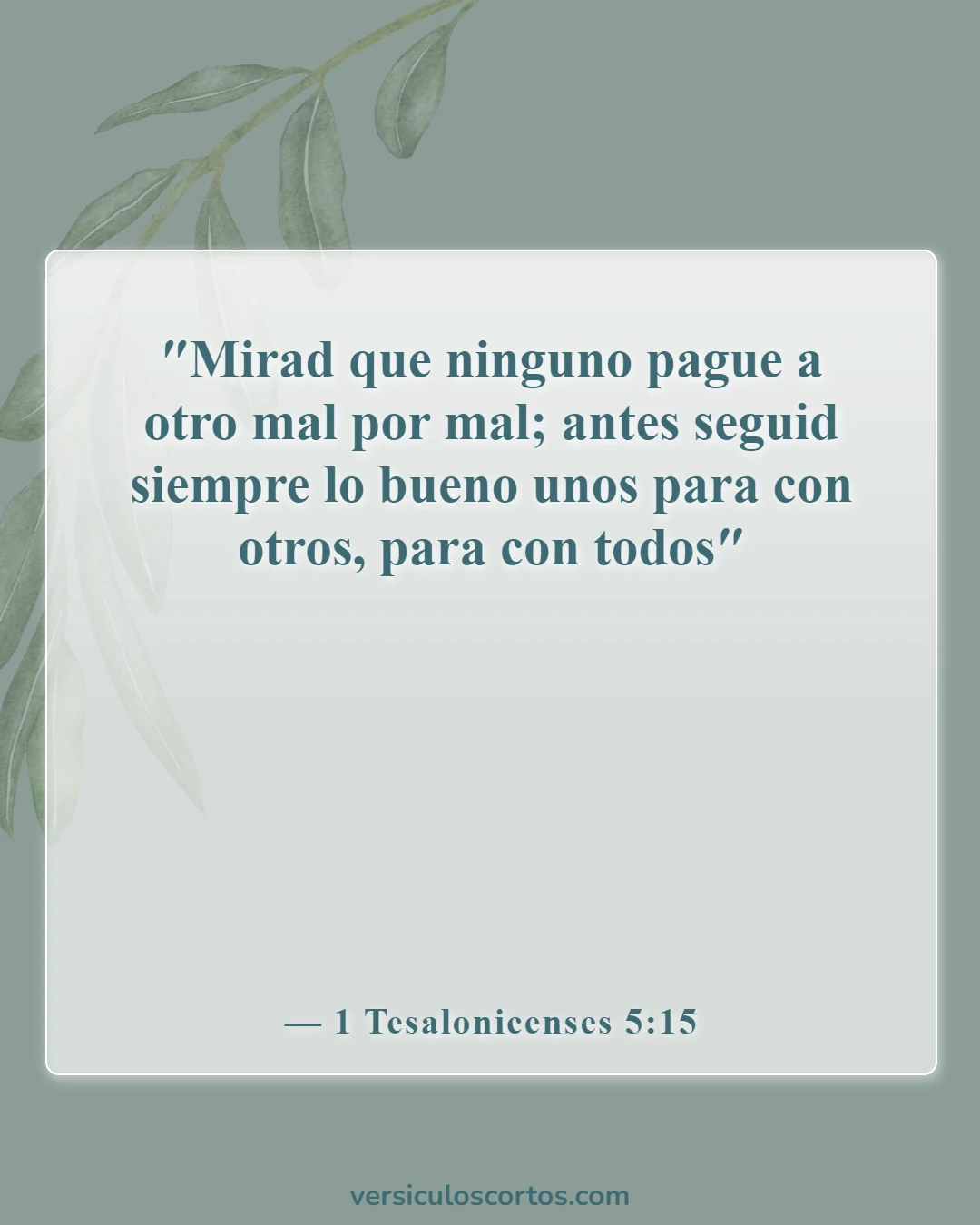 Versículos de la Biblia sobre perdonar a tus enemigos (1 Tesalonicenses 5:15)