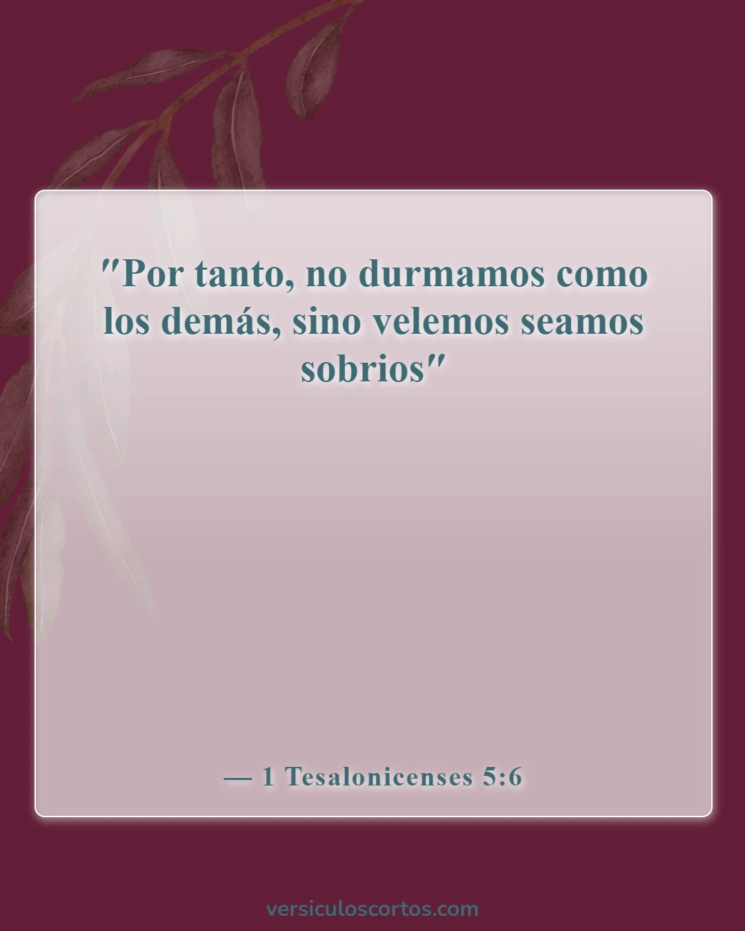 Versículos de la Biblia sobre salir con un no creyente (1 Tesalonicenses 5:6)