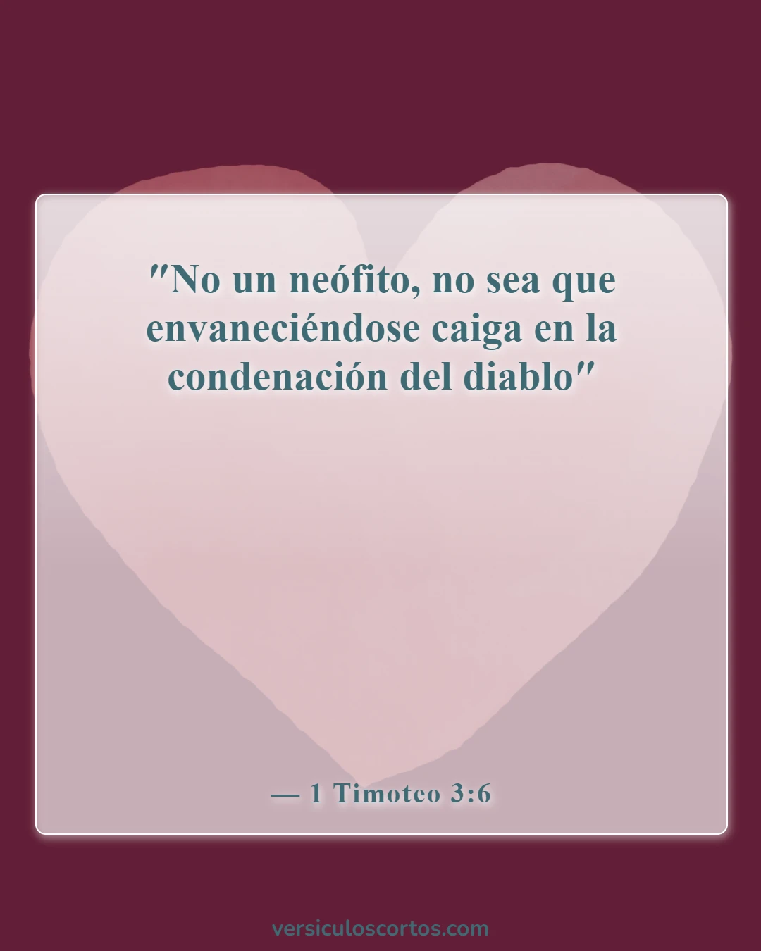 Versículos de la Biblia sobre las calificaciones de los ancianos (1 Timoteo 3:6)