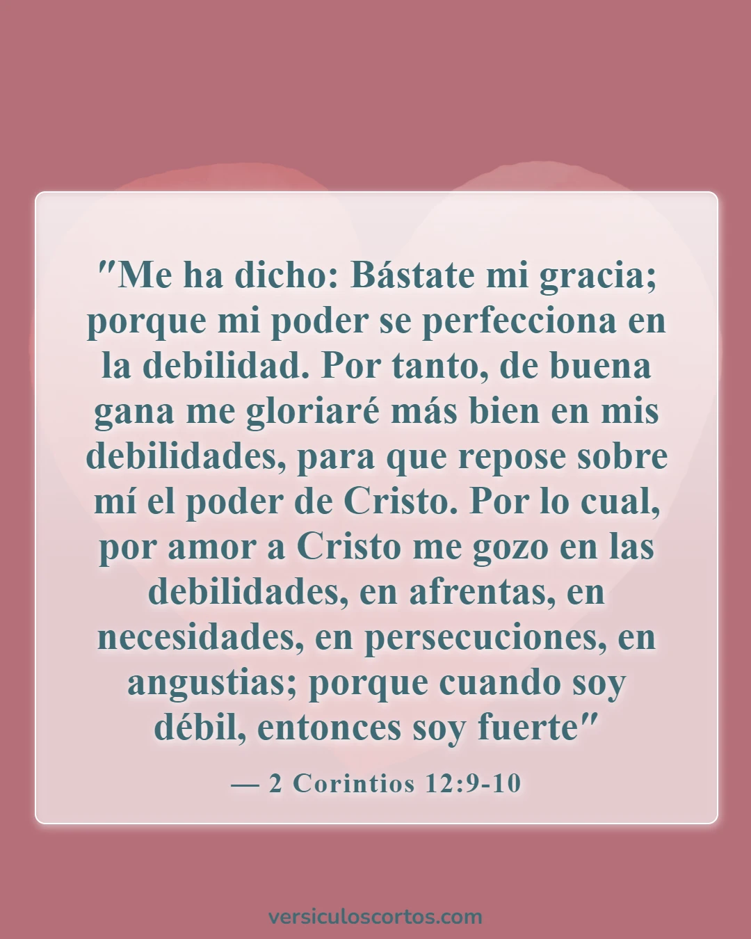 Versículos de la Biblia sobre la actitud positiva (2 Corintios 12:9-10)