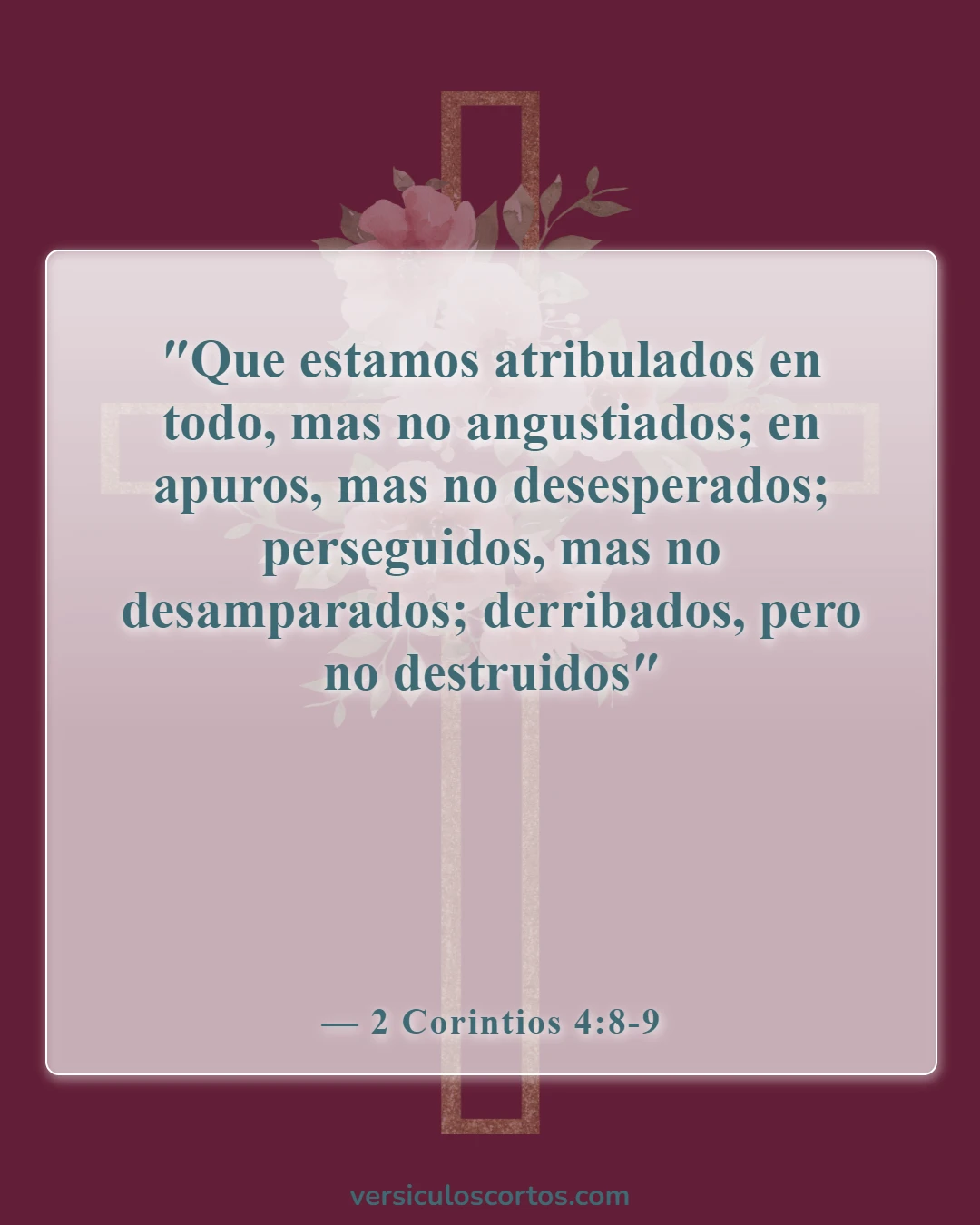 Versículos de la Biblia sobre las malas noticias (2 Corintios 4:8-9)