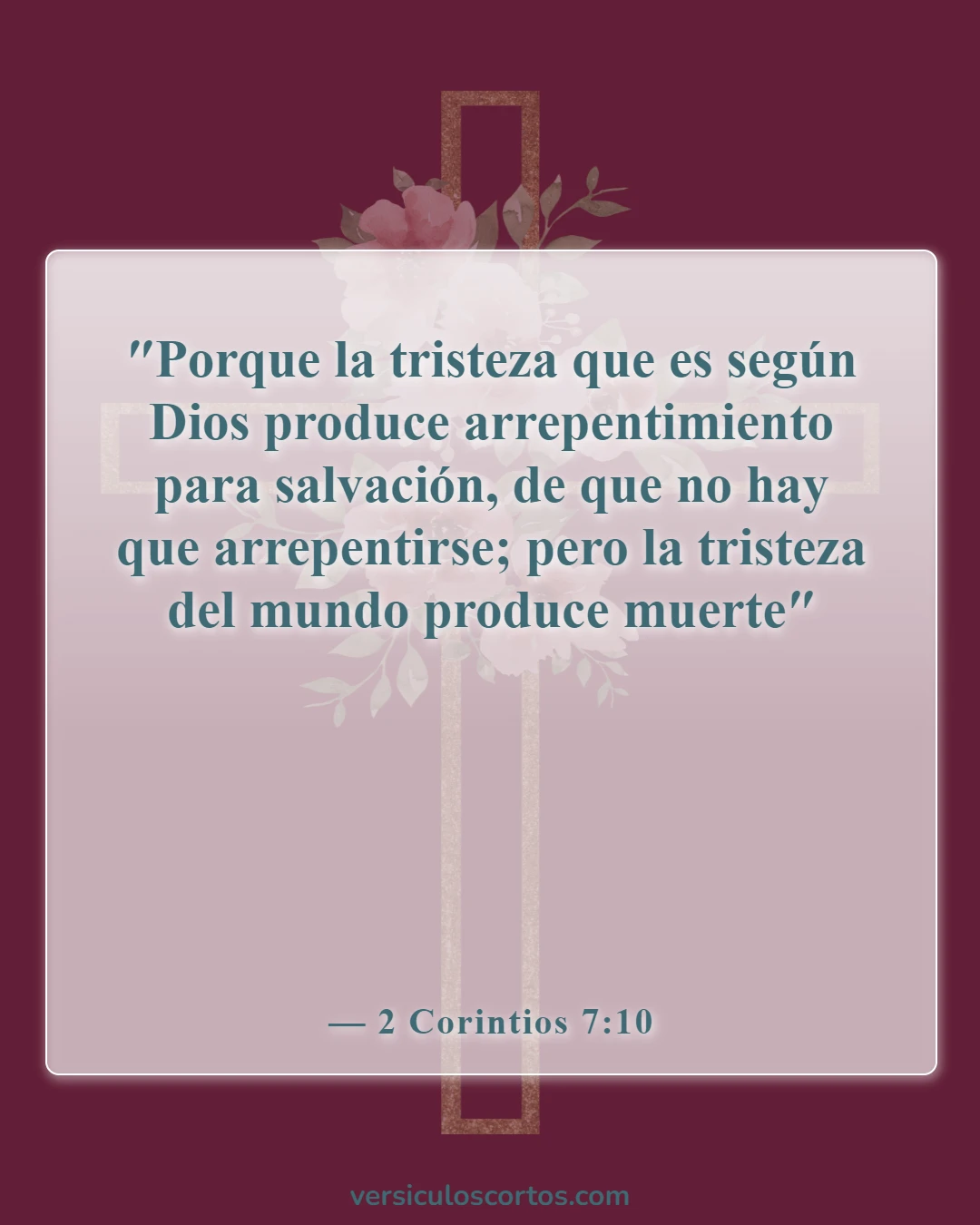 Versículos de la Biblia sobre confesar el pecado (2 Corintios 7:10)
