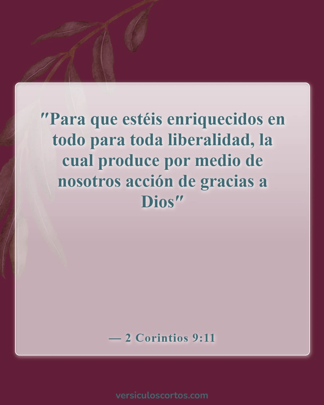 Versículos de la Biblia sobre pedir dinero (2 Corintios 9:11)