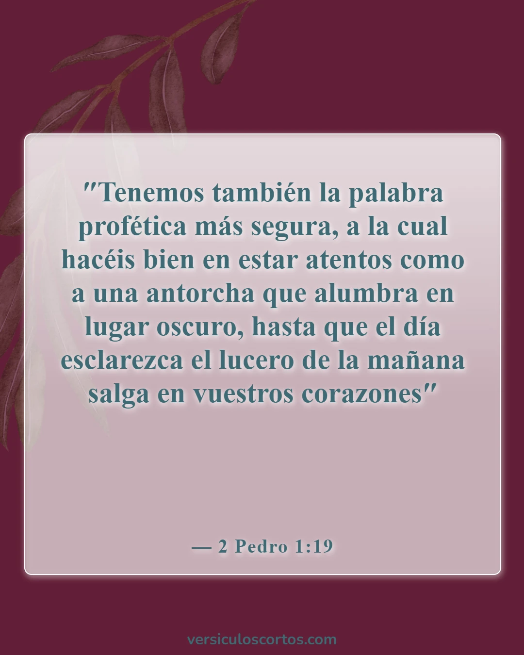 Versículos bíblicos sobre aplicar la Biblia (2 Pedro 1:19)