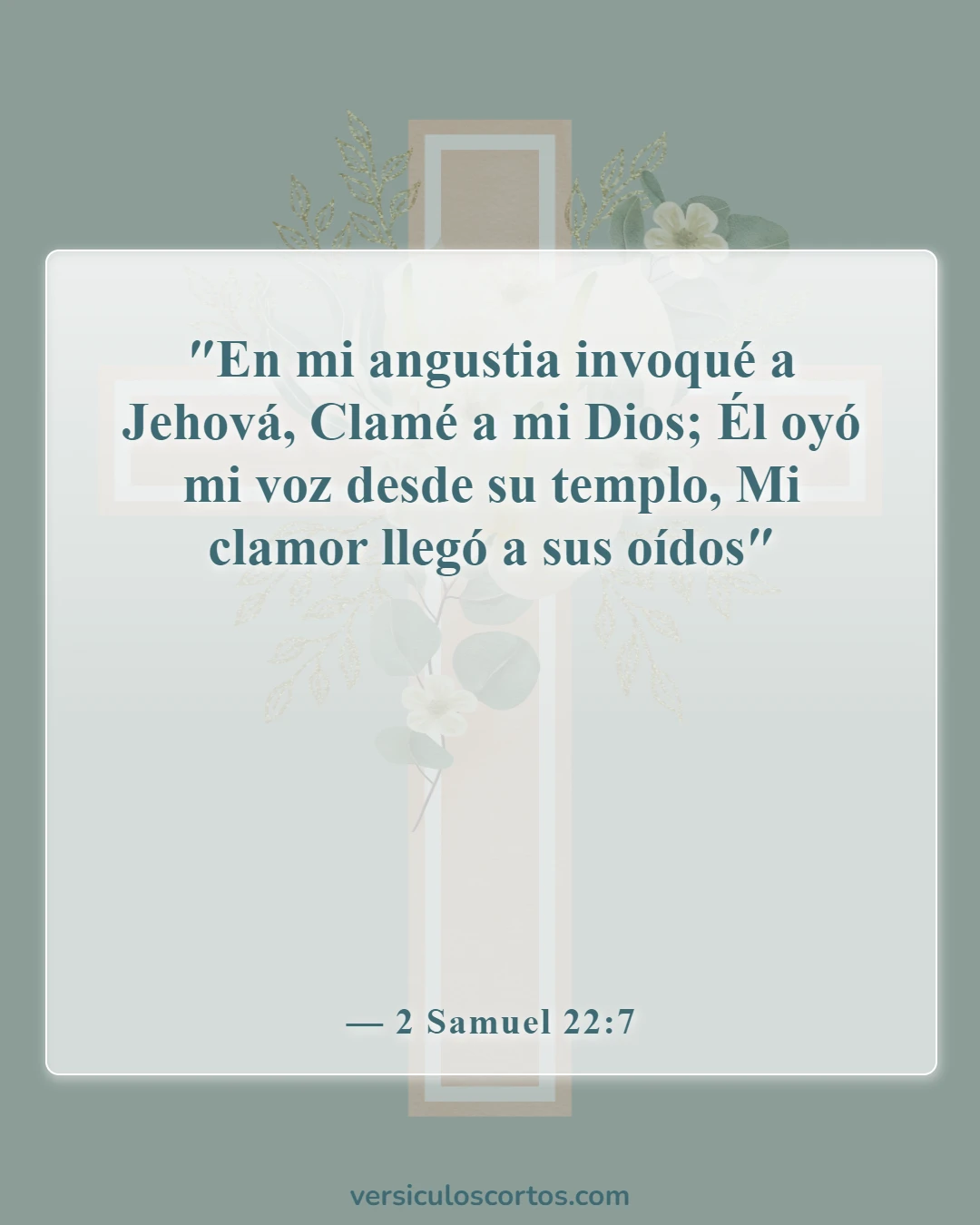 Versículos de la Biblia sobre pedir en oración (2 Samuel 22:7)