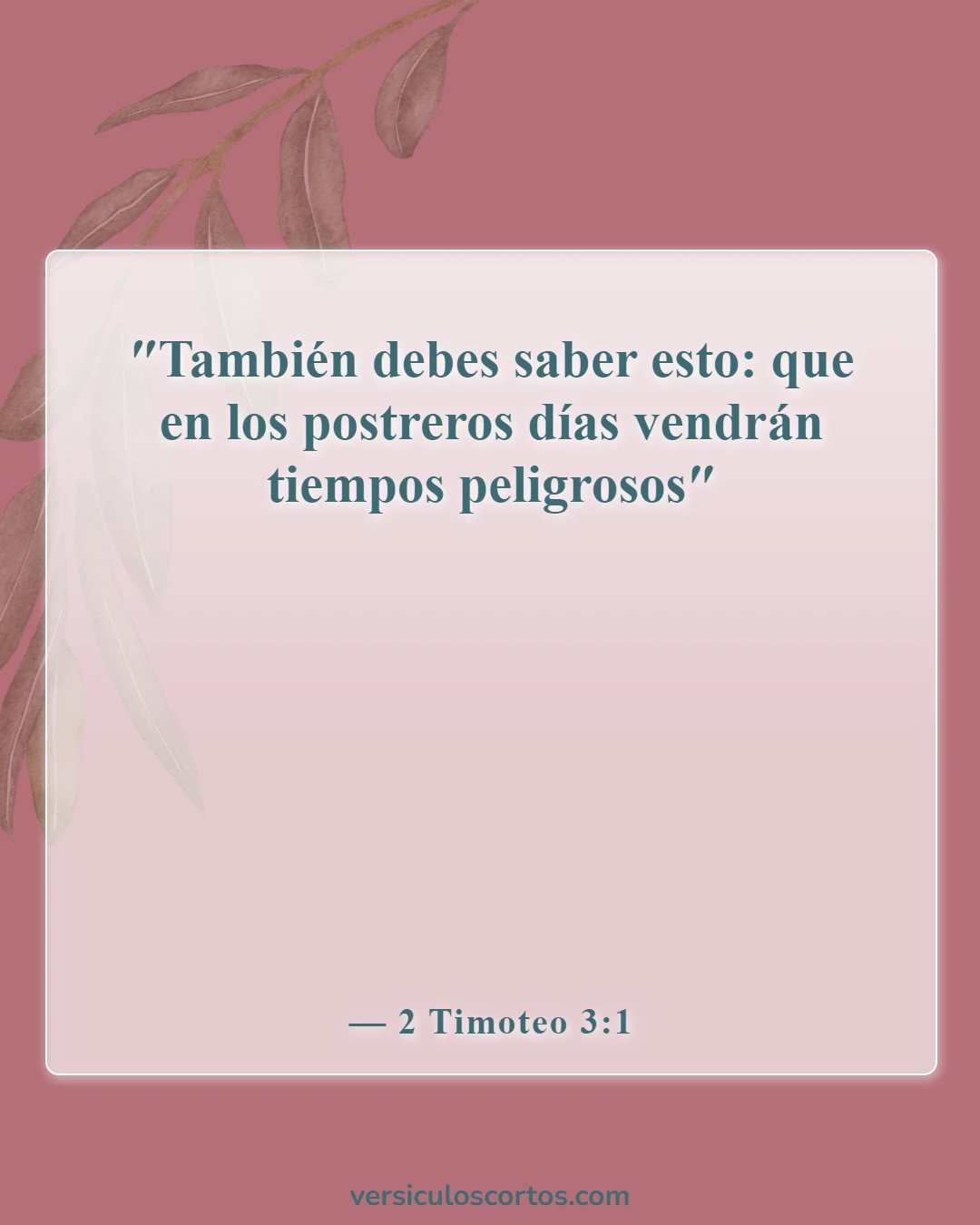 Versículos bíblicos sobre el fin del mundo (2 Timoteo 3:1)