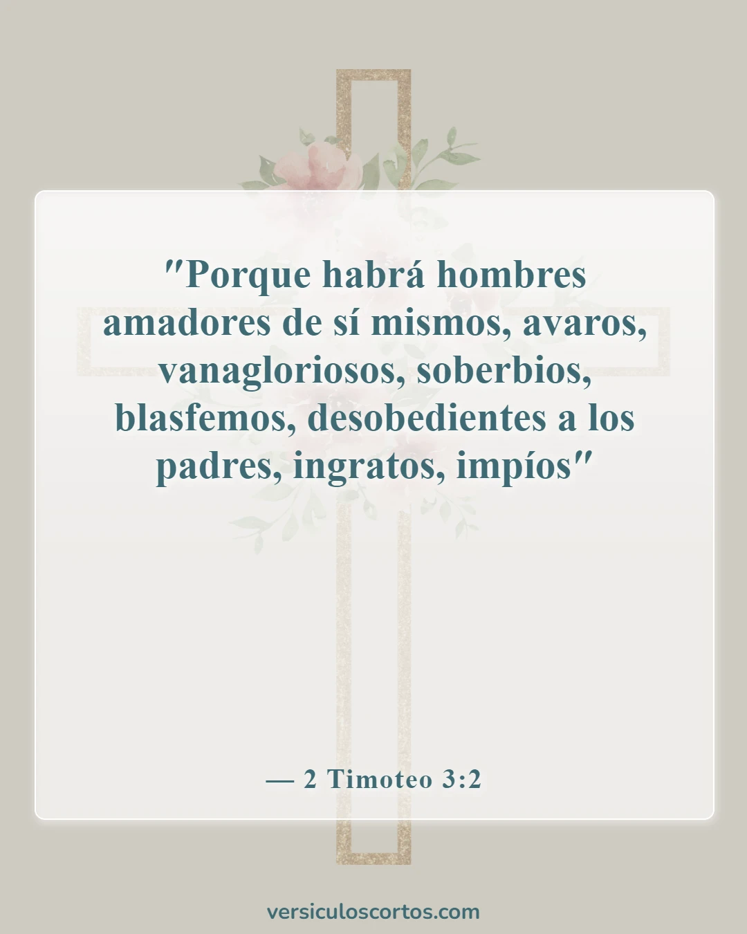 Versículos de la Biblia sobre la codicia (2 Timoteo 3:2)