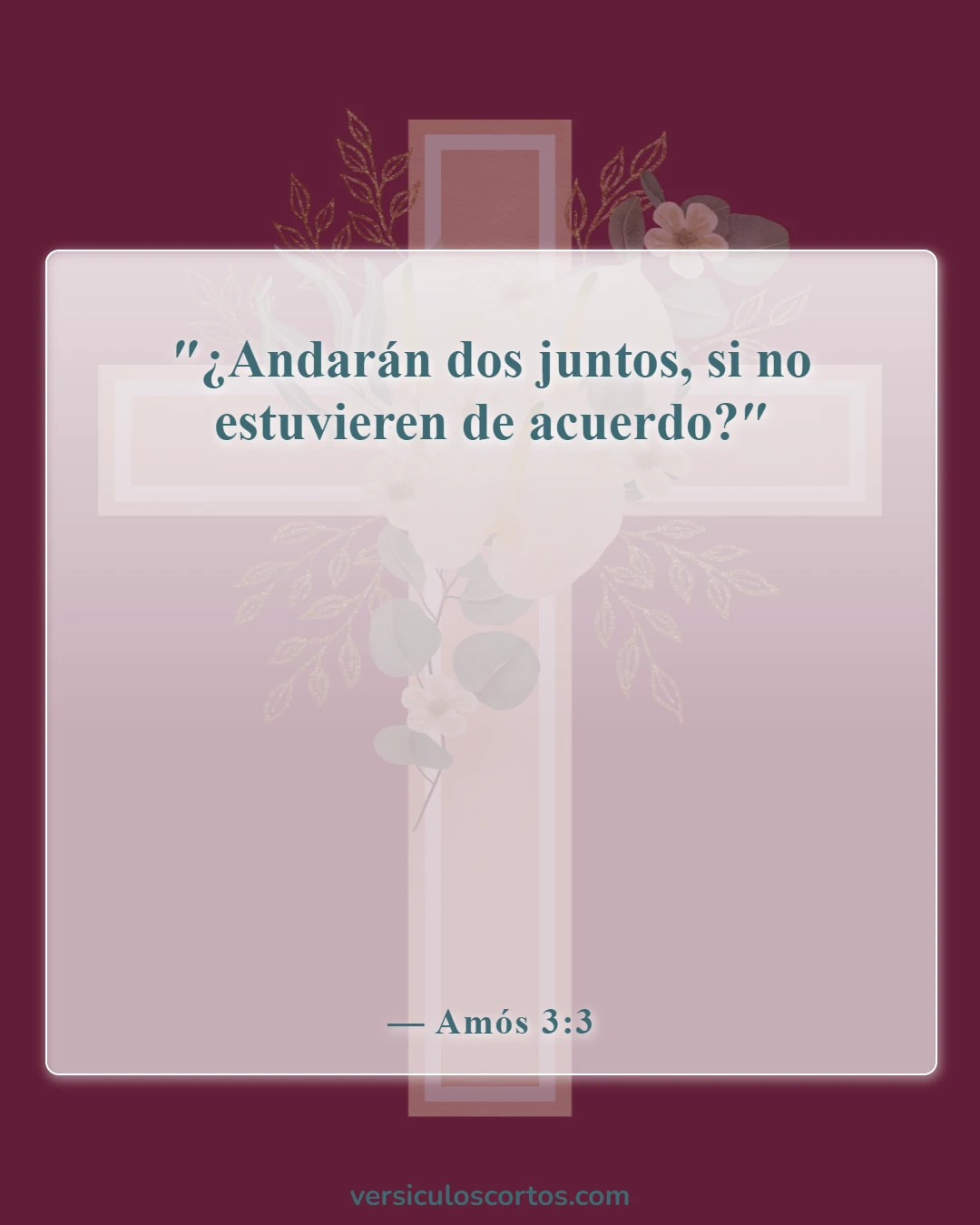 Versículos de la Biblia sobre salir con un no creyente (Amós 3:3)