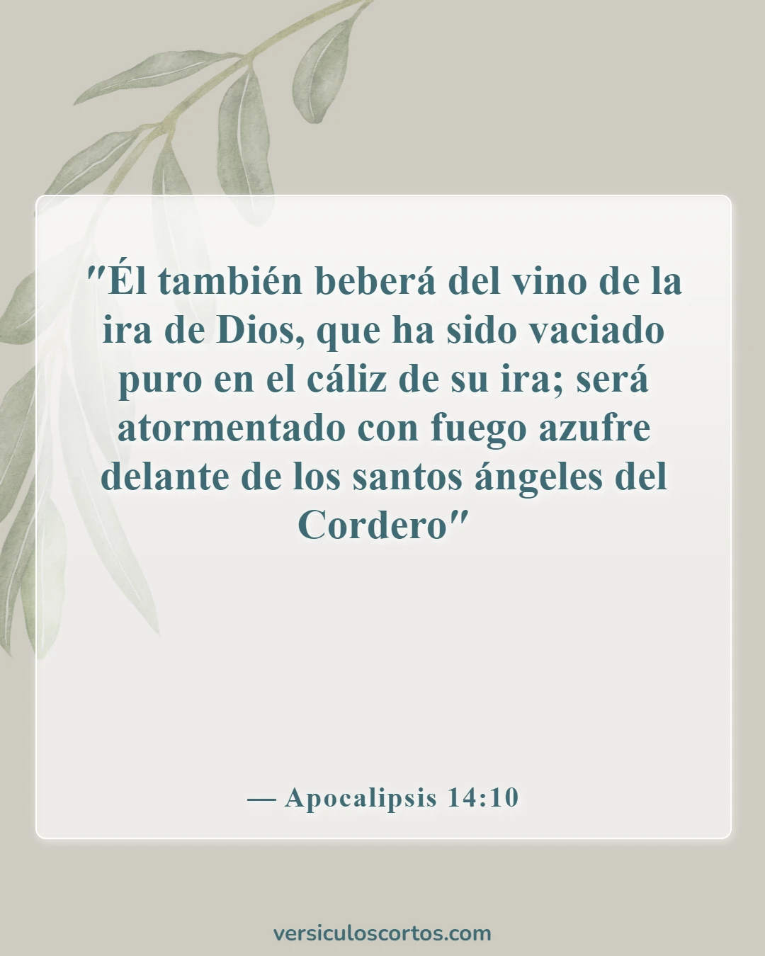 Versículos de la Biblia sobre las puertas del infierno (Apocalipsis 14:10)