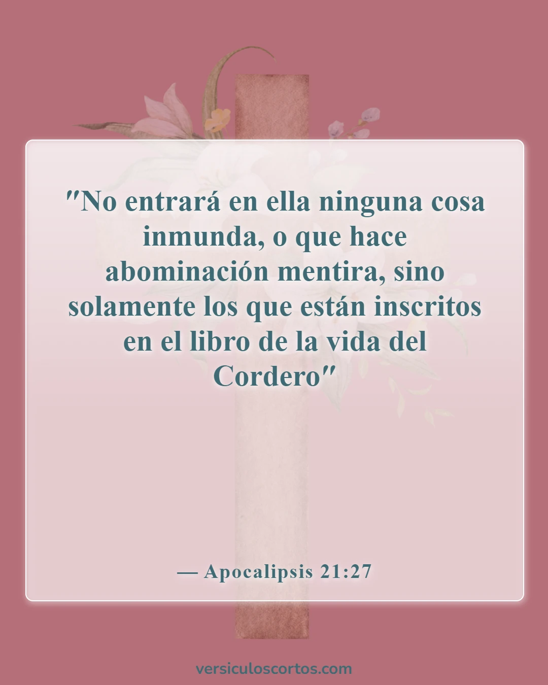 Versículos bíblicos sobre personas en el cielo (Apocalipsis 21:27)