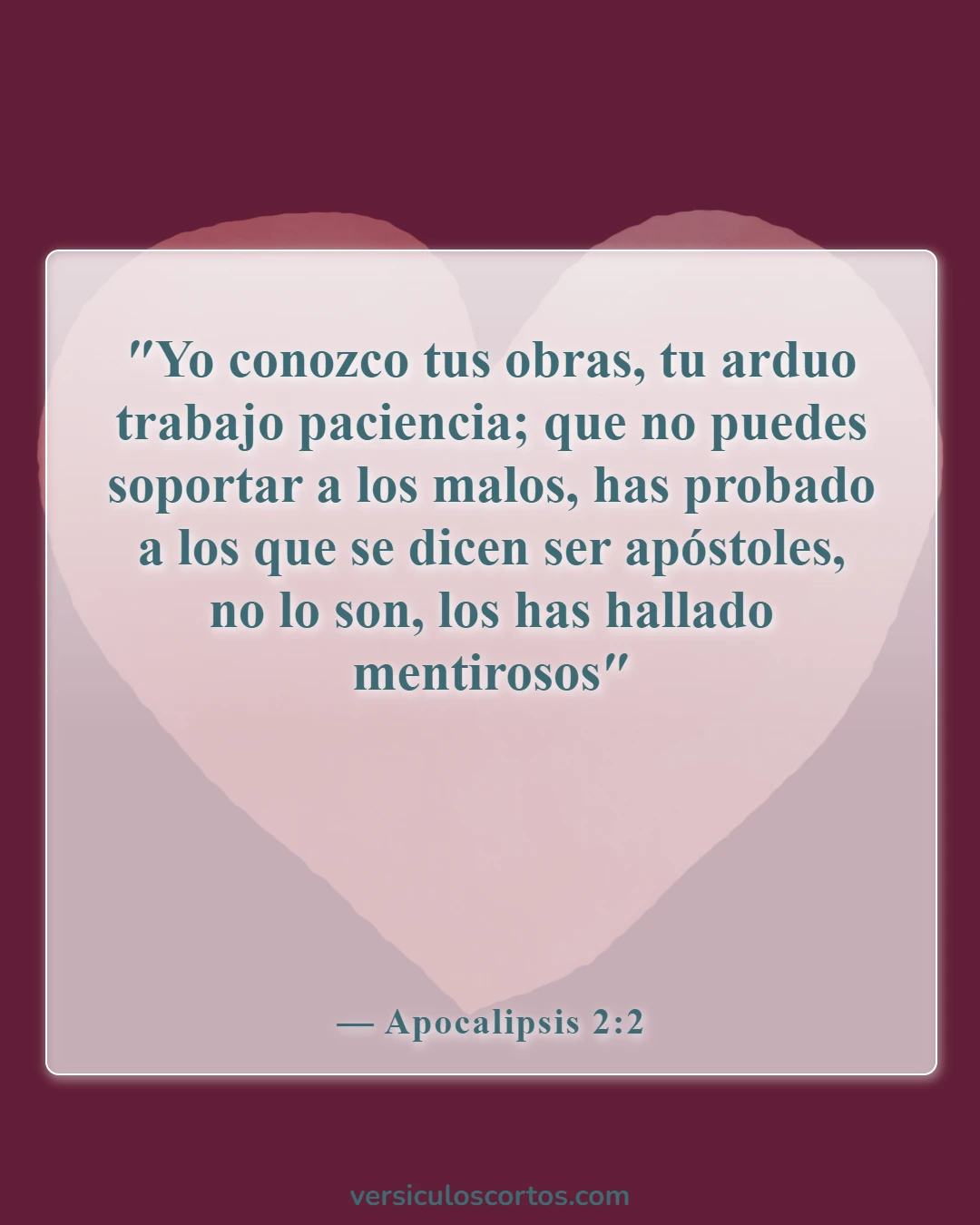 Versículos de la Biblia sobre falsos cristianos (Apocalipsis 2:2)