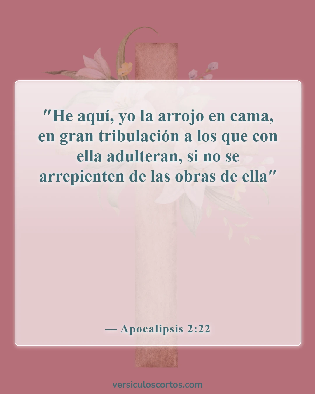 Versículos de la Biblia sobre cometer adulterio (Apocalipsis 2:22)
