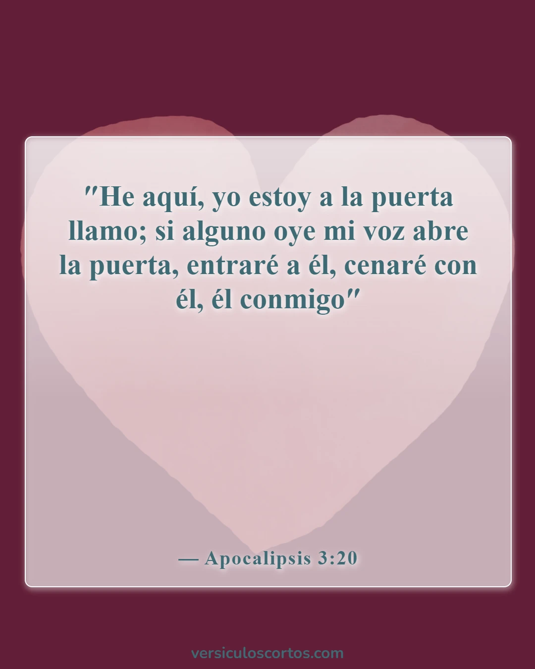 Versículos bíblicos sobre la salvación (Apocalipsis 3:20)