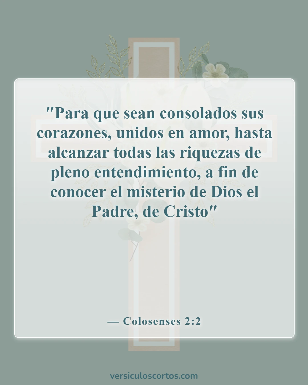 Versículos de la Biblia sobre conocer a Dios (Colosenses 2:2)