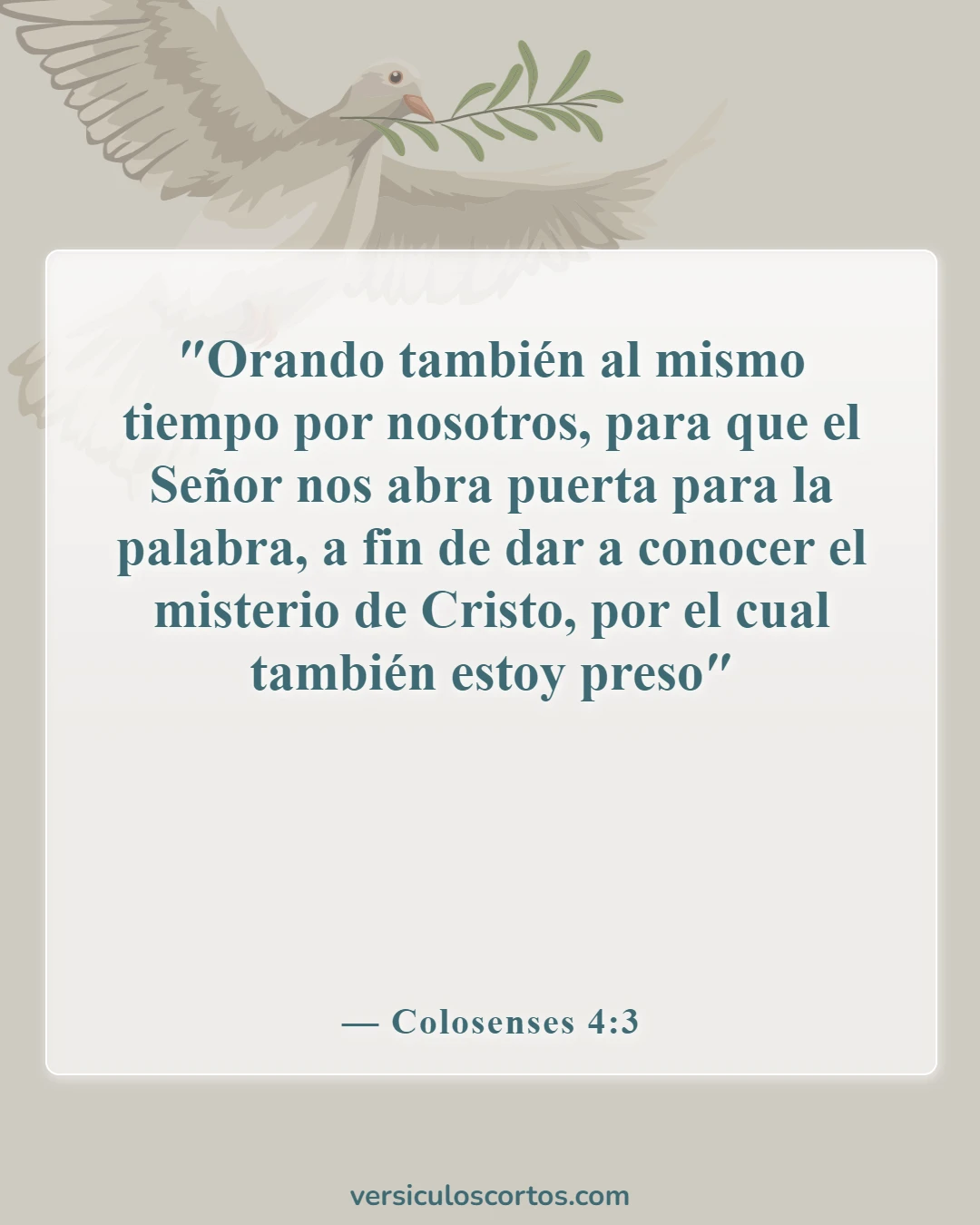 Versículos de la Biblia sobre el trabajo misionero (Colosenses 4:3)
