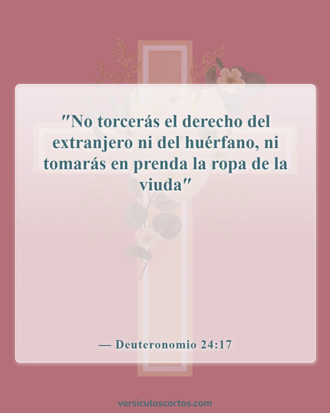 Versículos de la Biblia sobre el cuidado de Dios por las viudas (Deuteronomio 24:17)