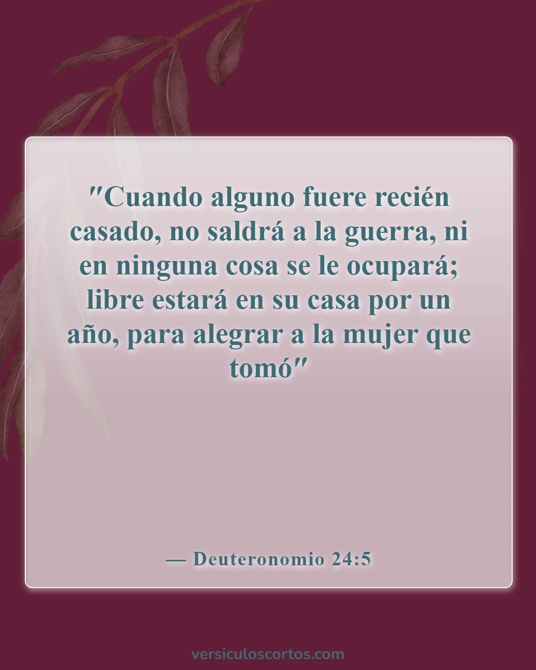 Versículos de la Biblia sobre el amor y el matrimonio (Deuteronomio 24:5)