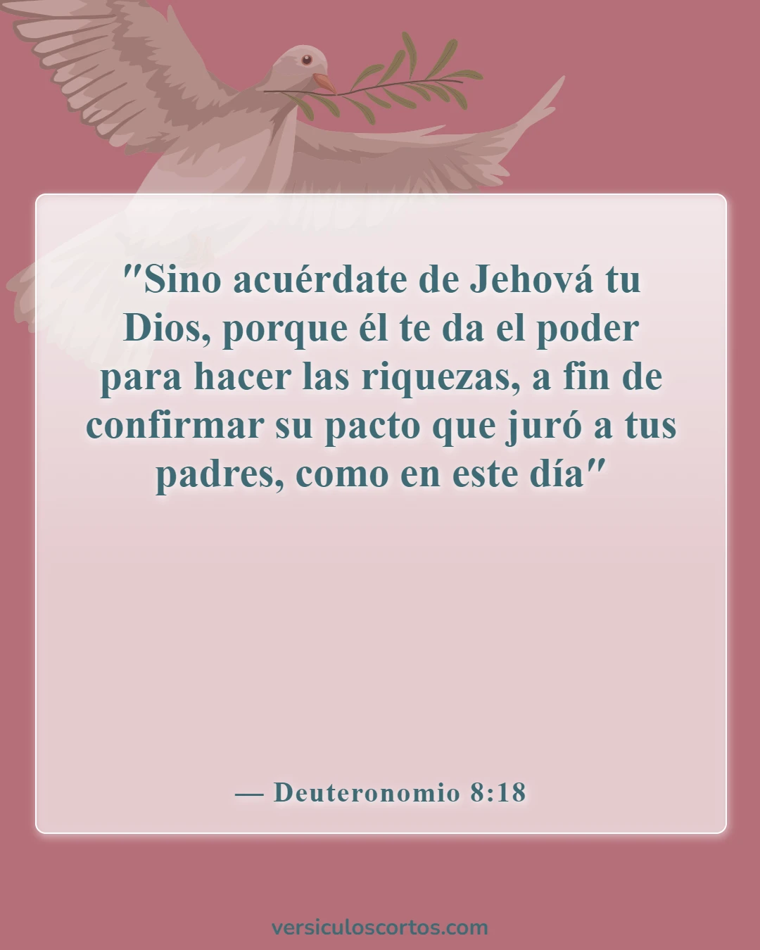 Versículos bíblicos sobre posesiones terrenales (Deuteronomio 8:18)