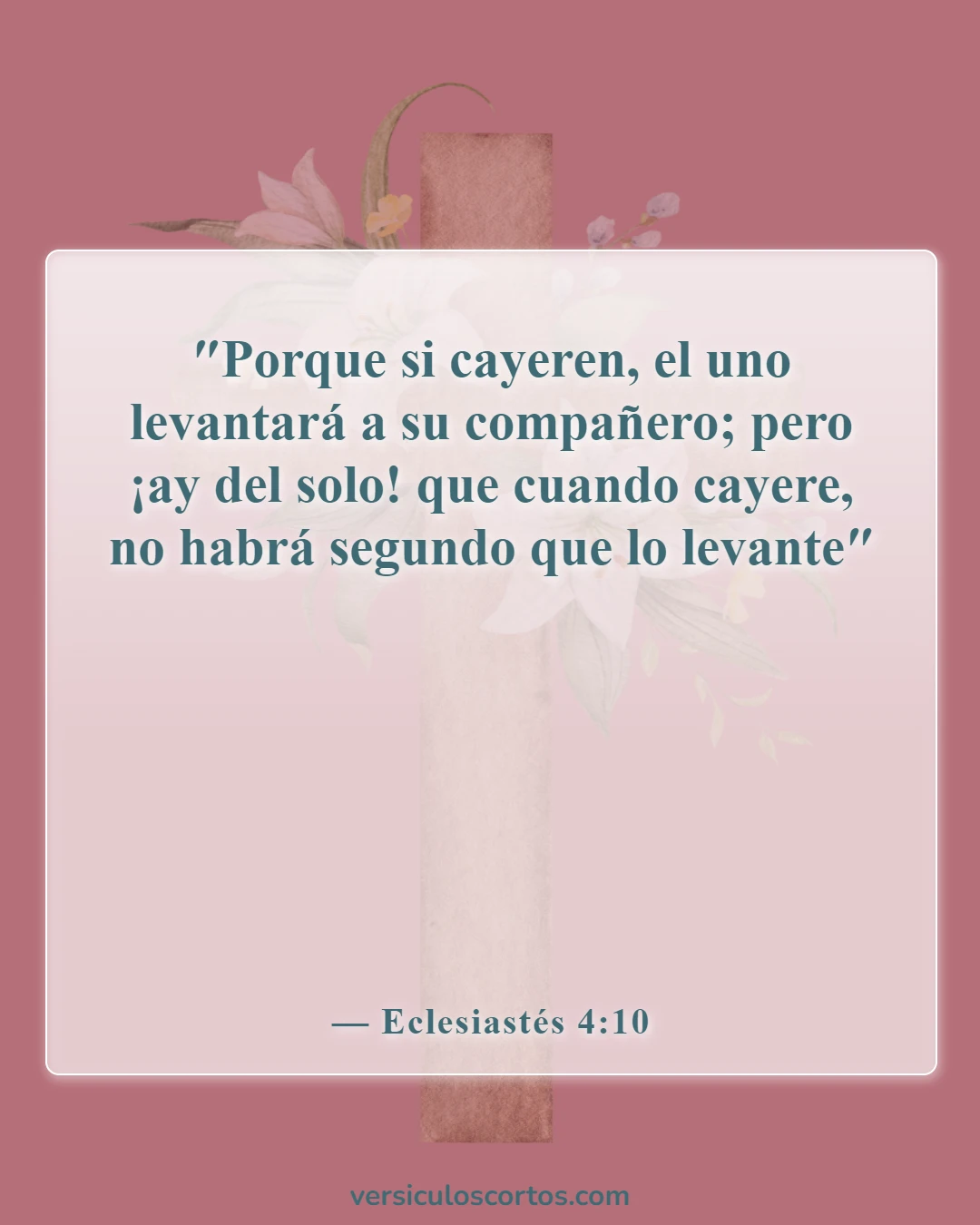 Versículos de la Biblia sobre problemas matrimoniales (Eclesiastés 4:10)