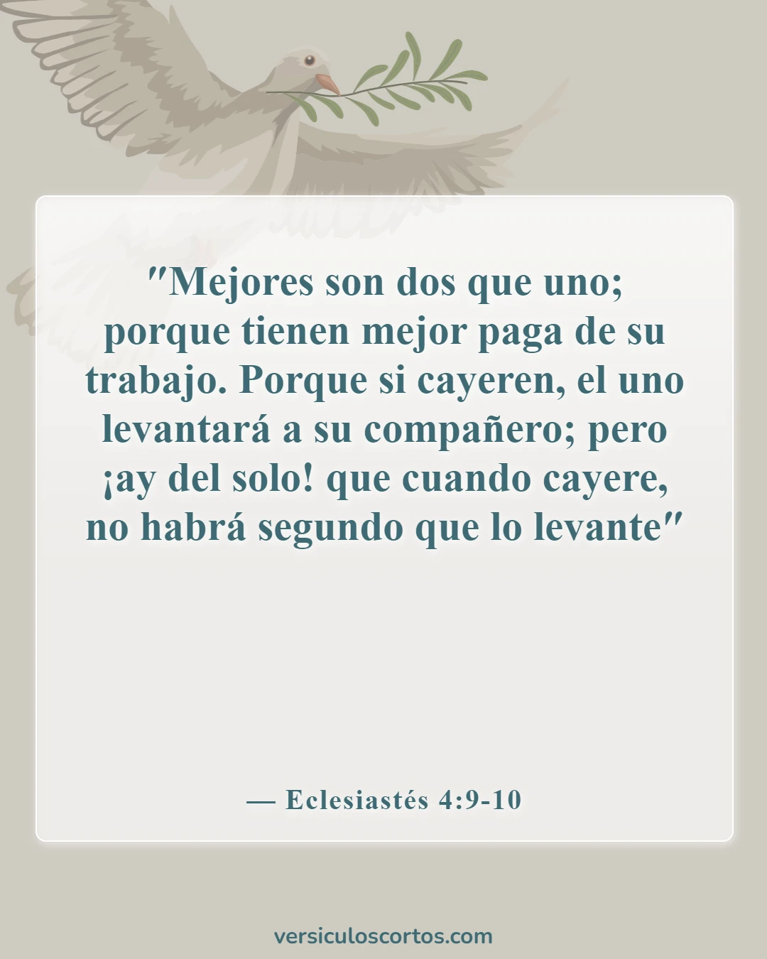 Versículos de la Biblia para parejas en tiempos difíciles (Eclesiastés 4:9-10)