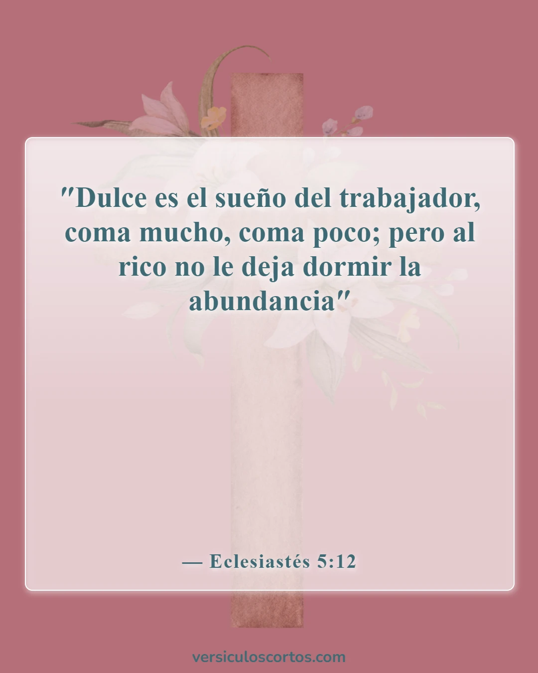 Versículos de la Biblia sobre el trabajo del hombre (Eclesiastés 5:12)