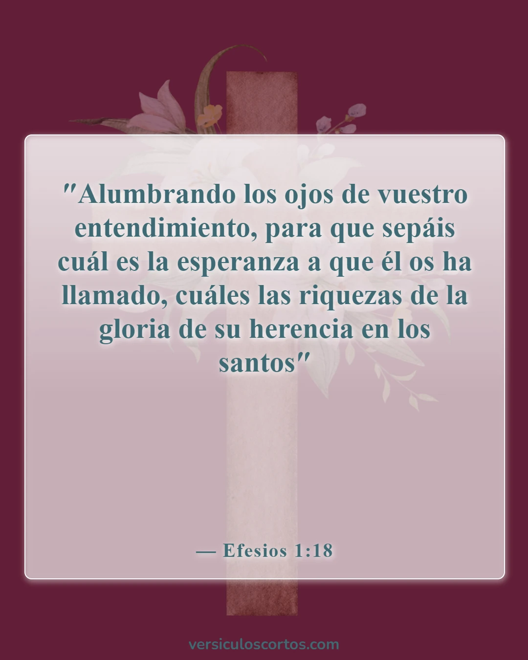 Versículos bíblicos sobre encontrar esperanza (Efesios 1:18)