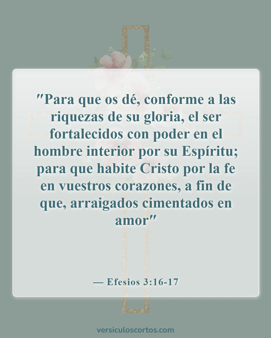 Versículos de la Biblia sobre conocer la voluntad de Dios (Efesios 3:16-17)