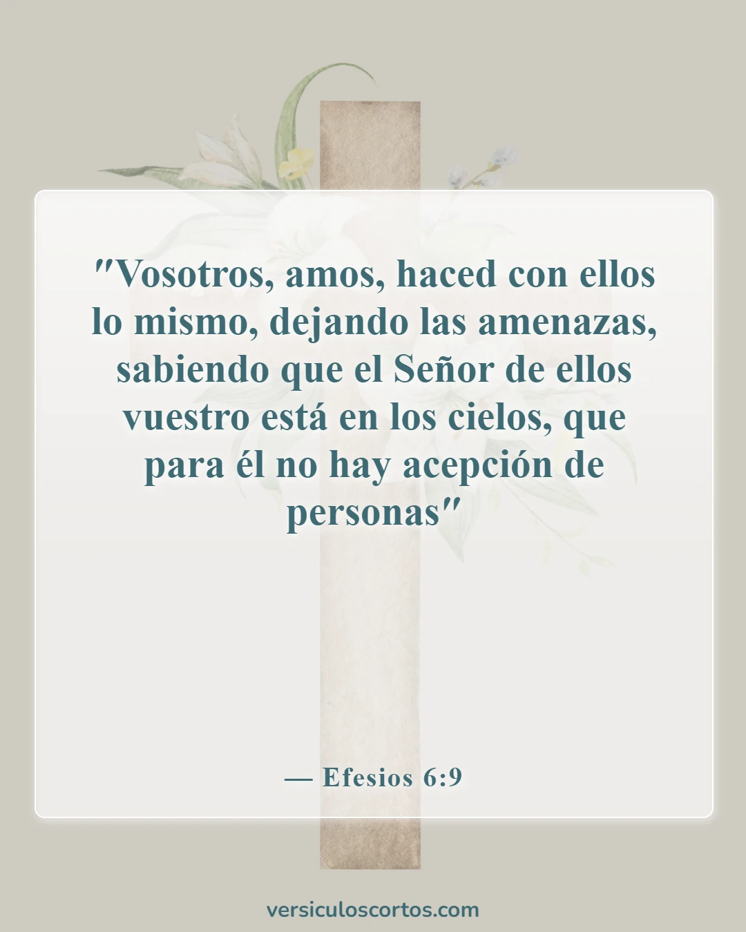 Versículos de la Biblia sobre forzar a alguien contra su voluntad (Efesios 6:9)