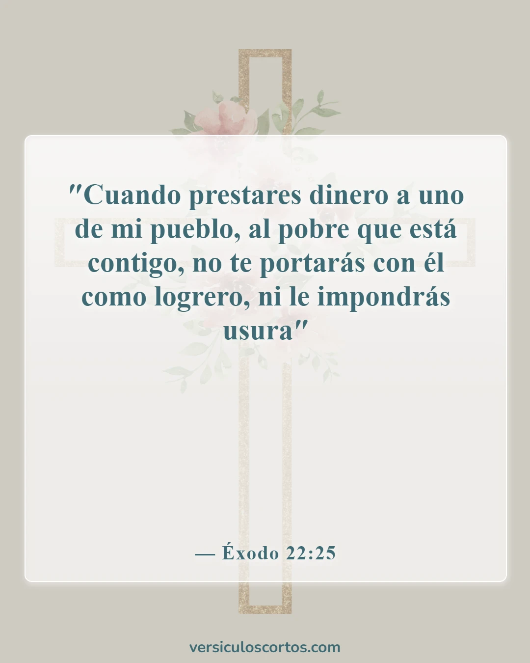 Versículos de la Biblia sobre ayudar a los necesitados (Éxodo 22:25)