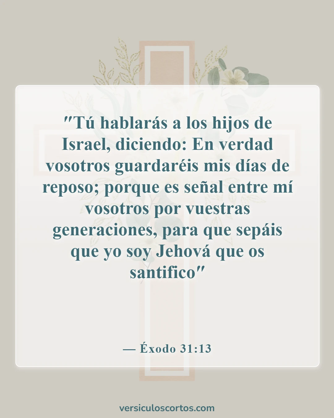 Versículos de la Biblia sobre el día de reposo (Éxodo 31:13)