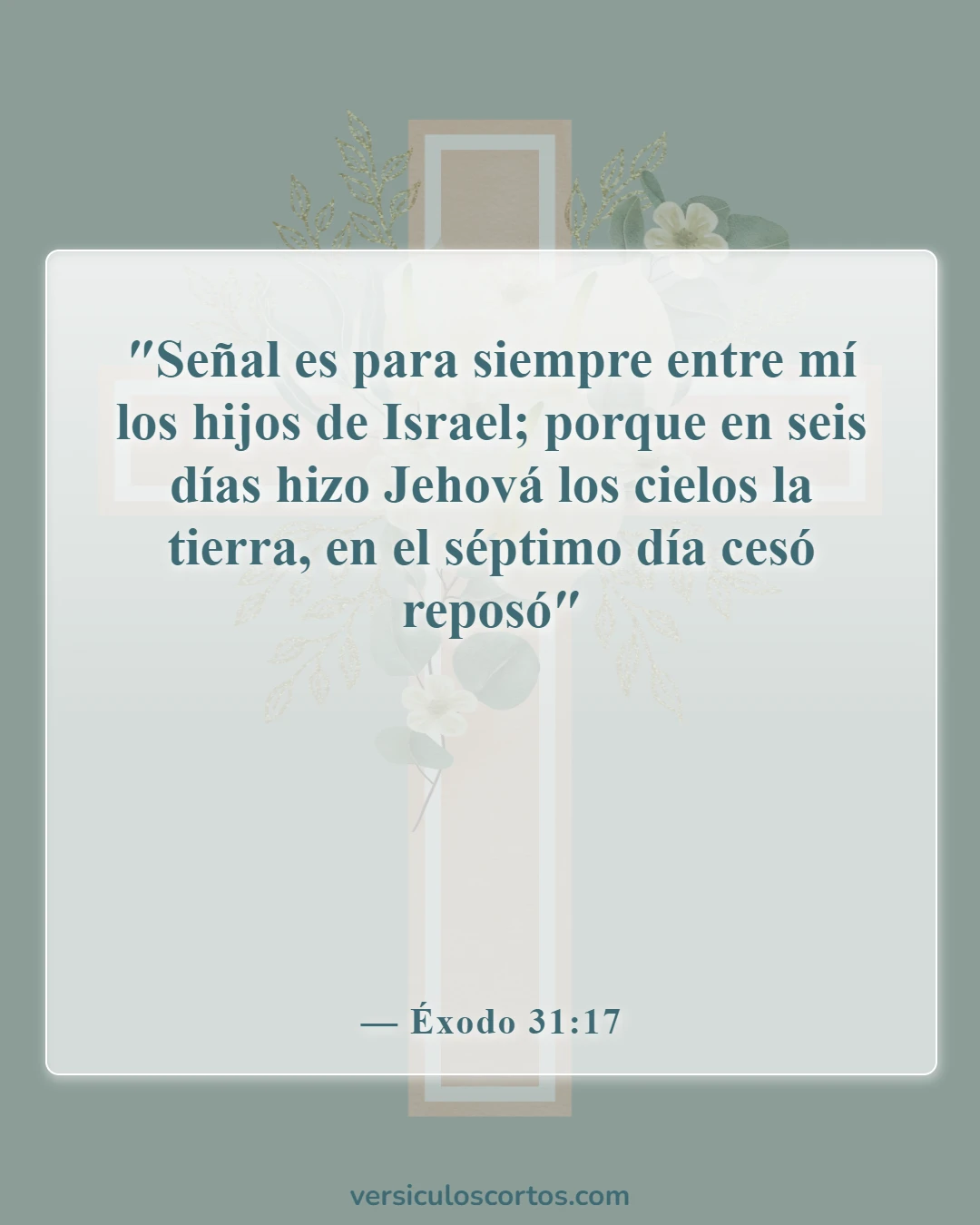 Versículos de la Biblia sobre el día de reposo (Éxodo 31:17)